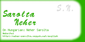 sarolta neher business card